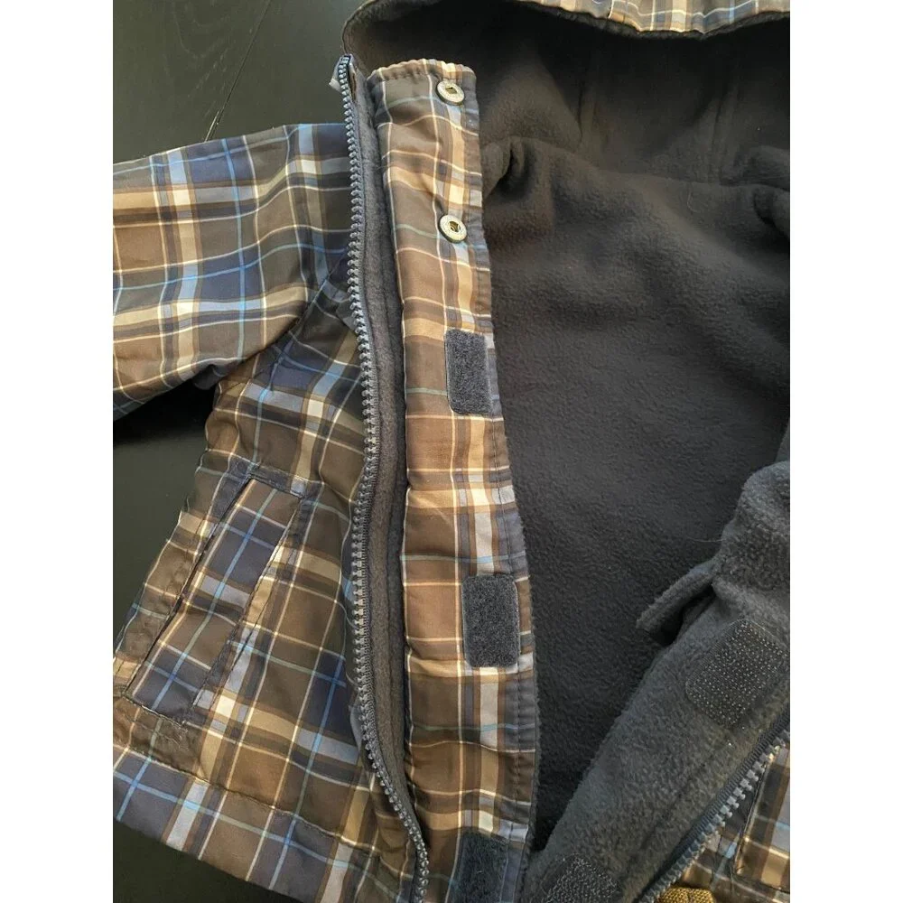 OshKosh B'Gosh Reversible All-Season Jacket Toddler‎ 12mth Plaid/Fleece Full-Zip